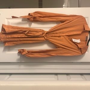 SHEIN X orange soft polyester dress